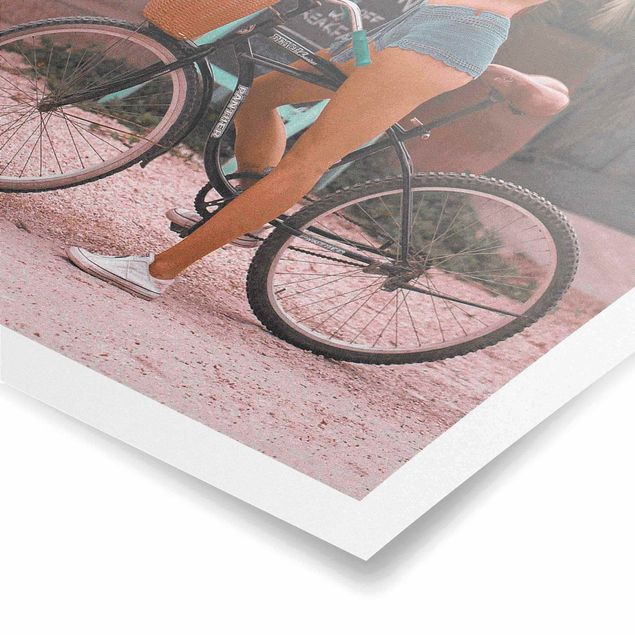 Quadro colorato Ragazza in bicicletta