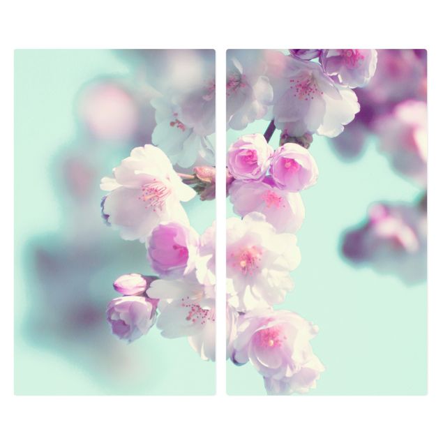 Coprifornelli Fiori di ciliegio colorati