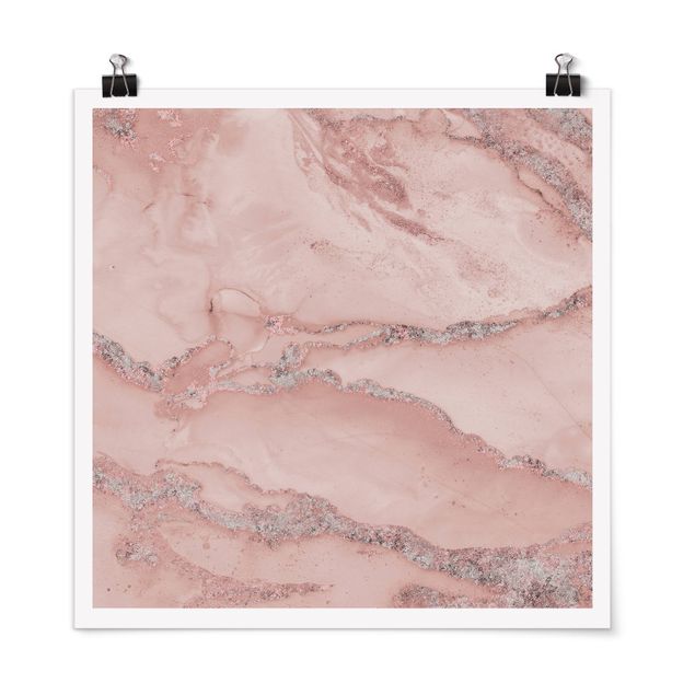 Quadri rosa Esperimenti di colore Marmo Rosa Chiaro E Glitter