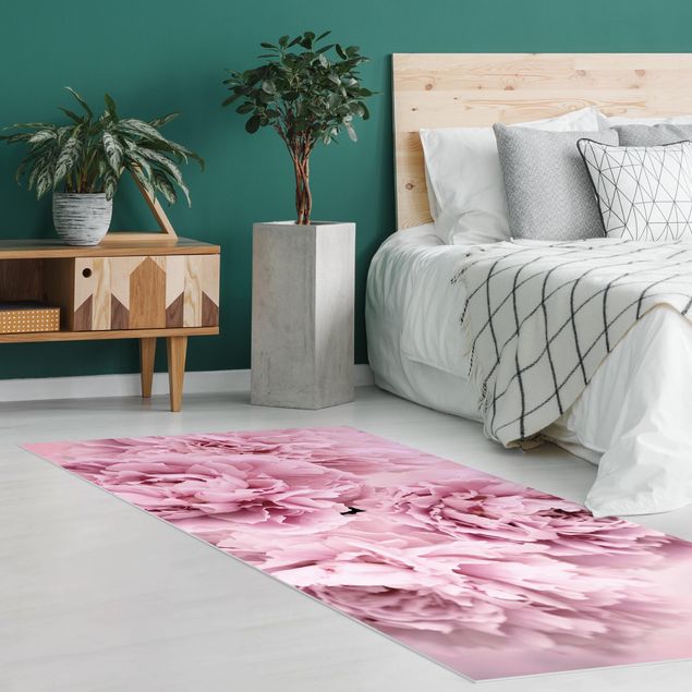 tappeto design moderno Peonie rosa