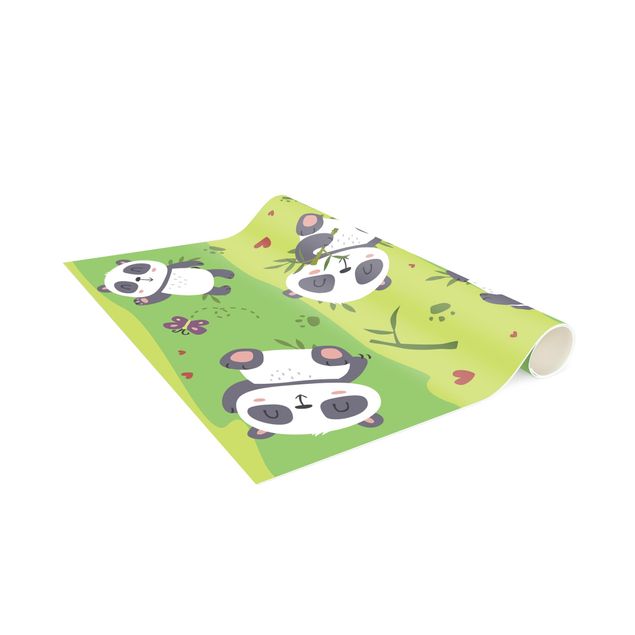 tappeto passatoia Tenero panda su un prato verde