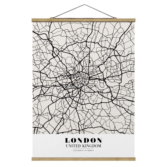 Quadri stile vintage Mappa di Londra - Classica