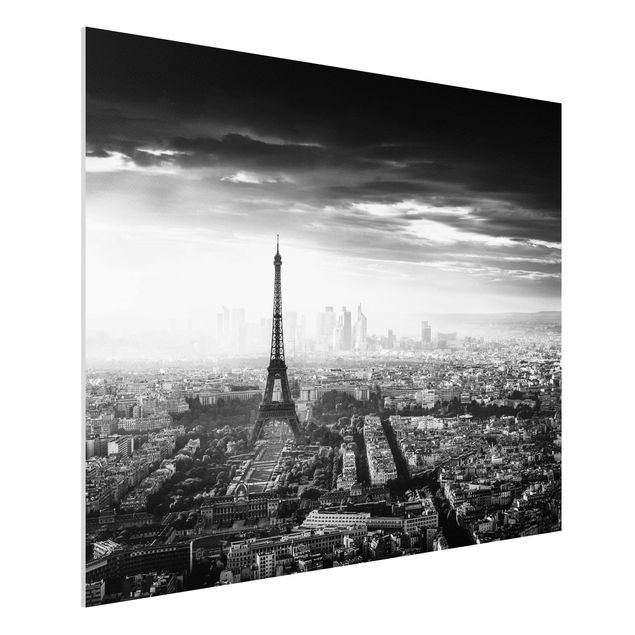Quadri di Parigi La Torre Eiffel dall'alto in bianco e nero