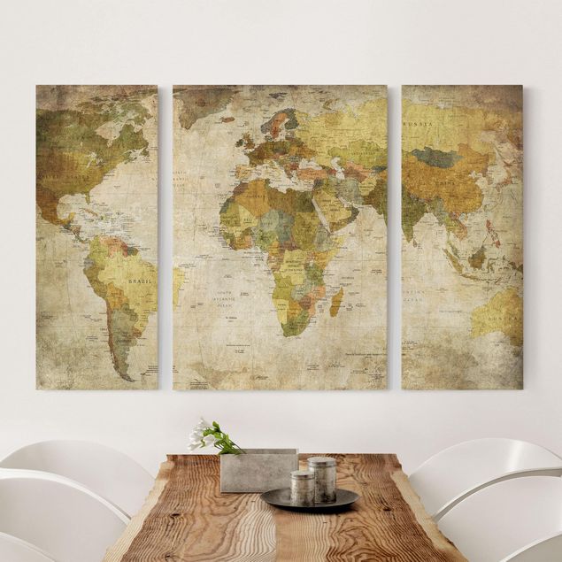 Quadri su tela componibili Map Of The World