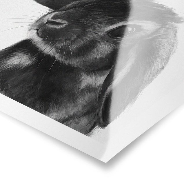 Quadri stampe Illustrazione - Coniglio - Disegno in bianco e nero