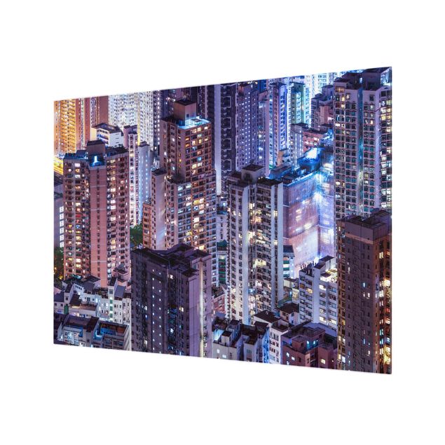 Paraschizzi in vetro - Mare di luci di Hong kong - Formato orizzontale 4:3