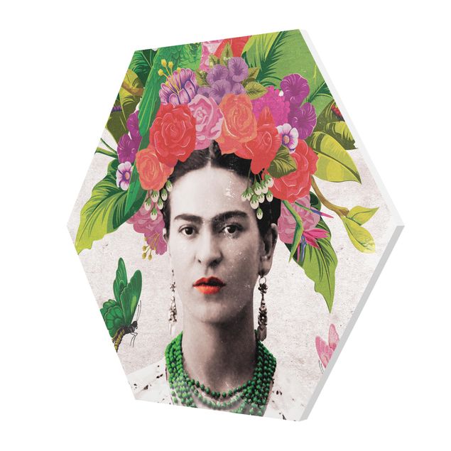 Quadri rossi Frida Kahlo - Ritratto di fiori