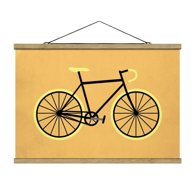 Quadro arancione Bicicletta in giallo