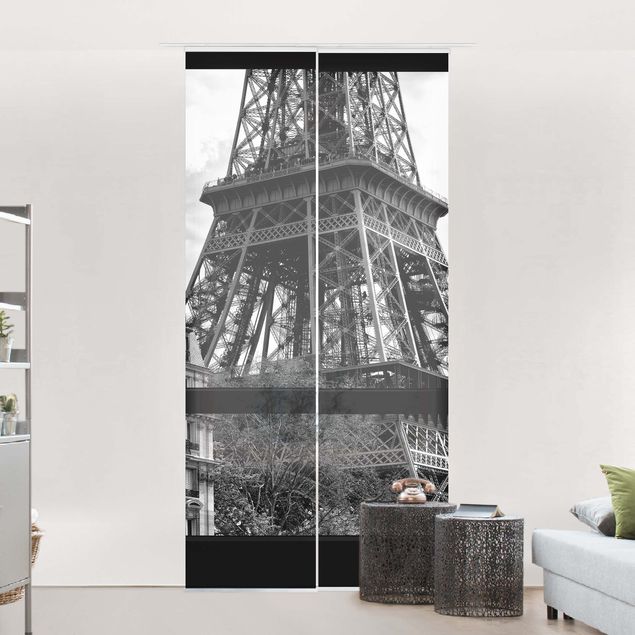 Tende a pannello scorrevoli con architettura e skylines Window View Paris - Close To The Eiffel Tower In Black And White