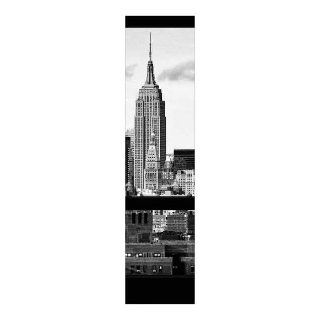 Tessili online Finestre con vista sullo Skyline di New York in bianco e nero