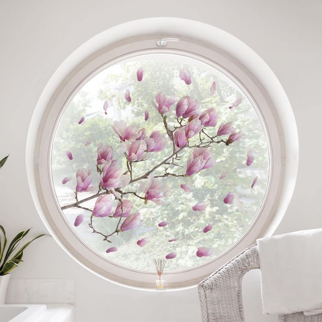 Adesivi floreali per vetri Set rami di magnolia
