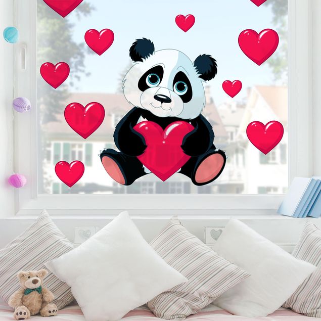 Decorazioni camera bambini Panda con cuori