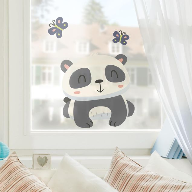 Decorazioni camera neonato Panda con farfalle