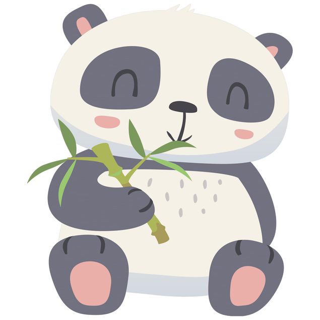 Pellicola autoadesiva per vetri Panda che sgranocchia il bambù