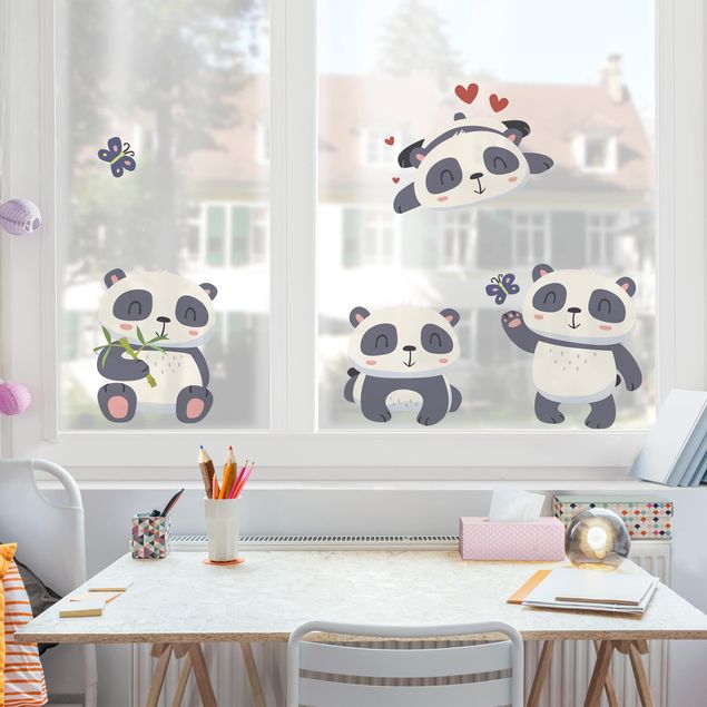 Adesivi per finestre con animali Set orso panda dolce