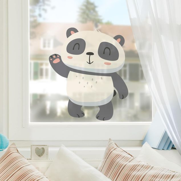 Adesivi per finestre con animali Panda ondeggiante