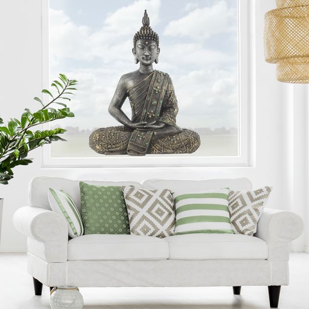 Pellicola colorata per vetri Buddha Zen di pietra