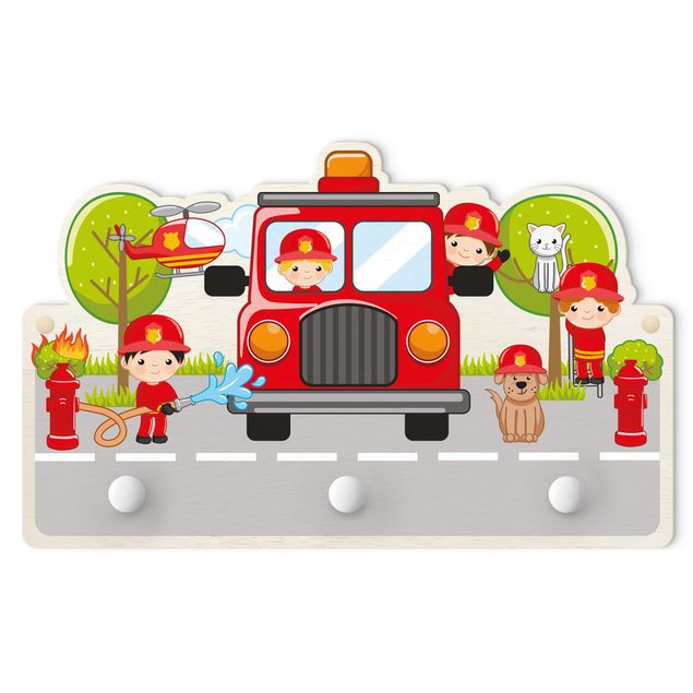 Appendiabiti per bambini - Pompieri in azione