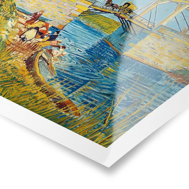 Stile di pittura Vincent van Gogh - Il ponte levatoio di Arles con un gruppo di lavandaie