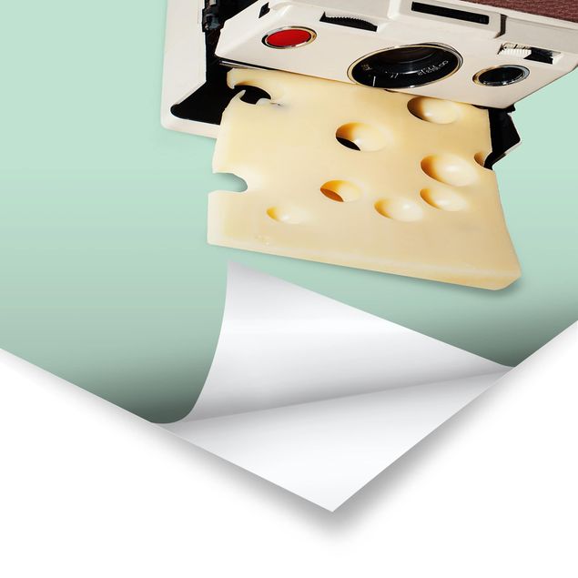 Poster Macchina fotografica con formaggio