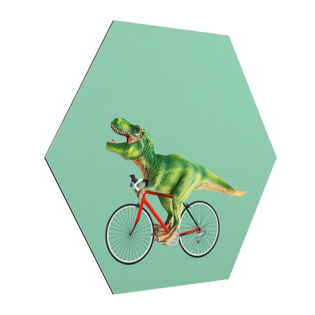 Quadri con animali Dinosauro con bicicletta