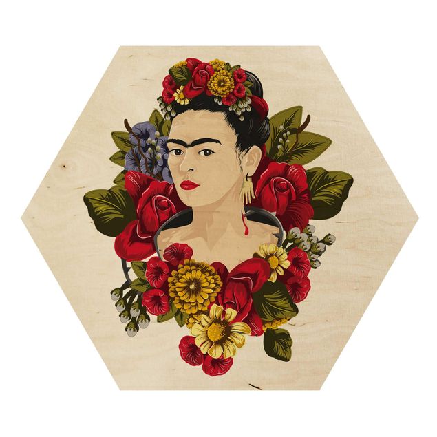 Stampe su legno Frida Kahlo - Rose