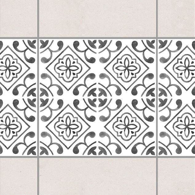 Adesivi per piastrelle con disegni Serie di motivi bianco grigio n. 2