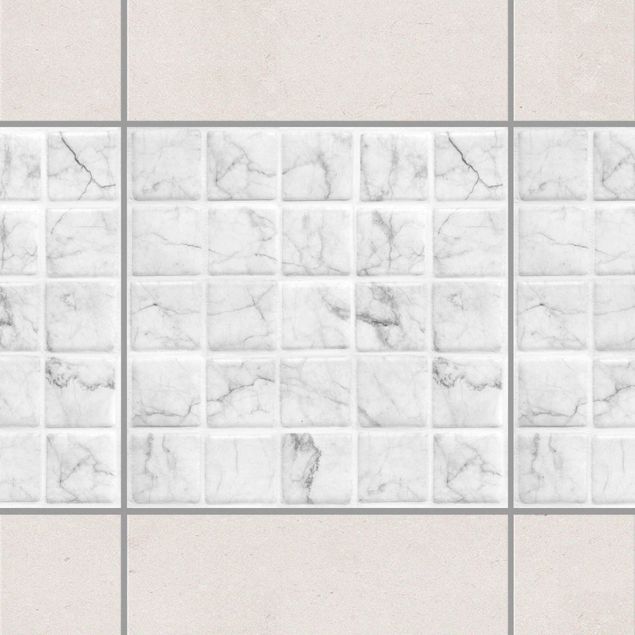 Pellicole per piastrelle con mosaico Piastrelle in mosaico effetto marmo bianco carrara