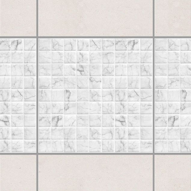 Pellicole per piastrelle con mosaico Piastrelle in mosaico effetto marmo bianco carrara