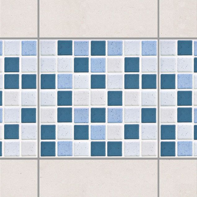 Pellicole per piastrelle con mosaico Piastrelle mosaico blu grigio