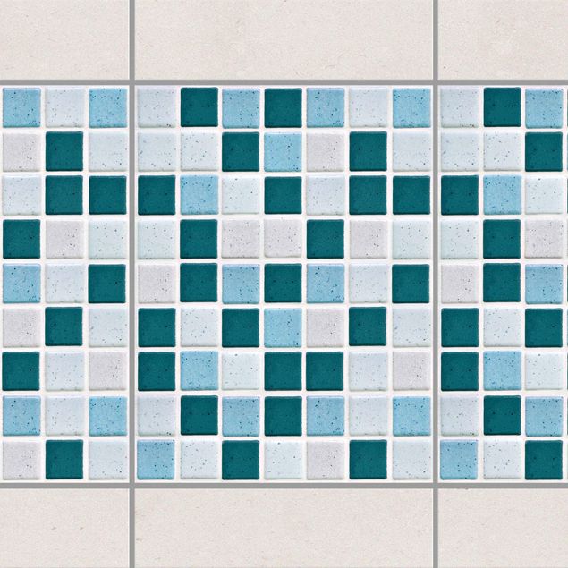 Pellicole per piastrelle con mosaico Piastrelle mosaico blu turchese