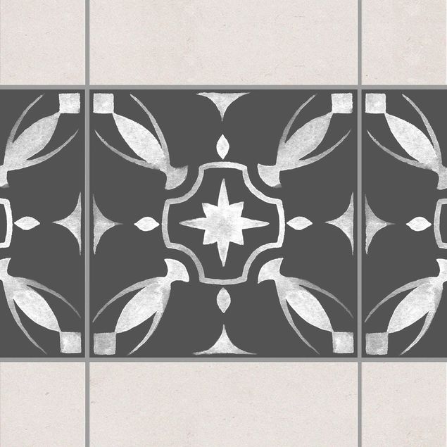 Adesivi per piastrelle con disegni Motivo grigio scuro bianco - Serie n.01