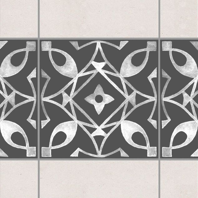 Adesivi per piastrelle con disegni Motivo grigio scuro bianco - Serie n.08