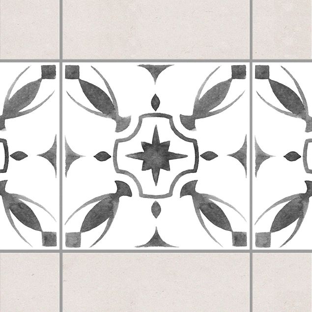Adesivi per piastrelle con disegni Motivo Grigio Bianco - Serie No.1