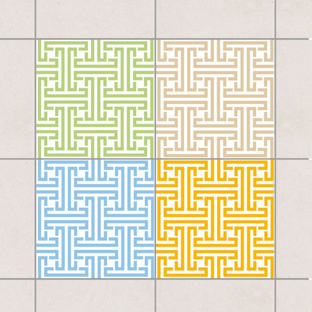 Adesivi per piastrelle con disegni Triangoli colorati