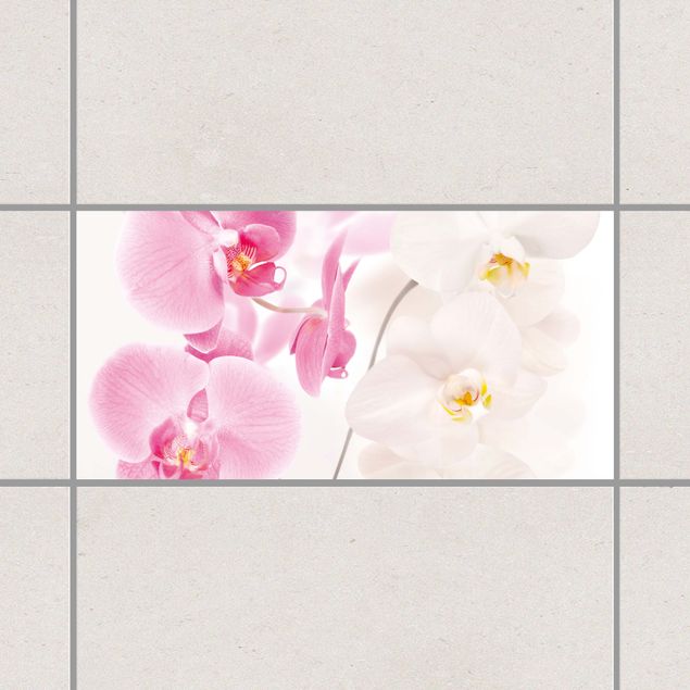Adesivi per piastrelle con fiori Delicate Orchids