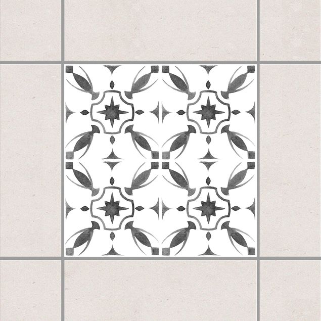 Adesivi per piastrelle con disegni Serie di motivi bianco grigio n. 1