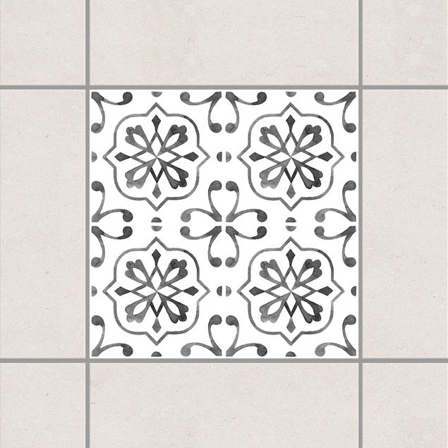 Adesivi per piastrelle con disegni Serie di motivi bianco grigio n. 4