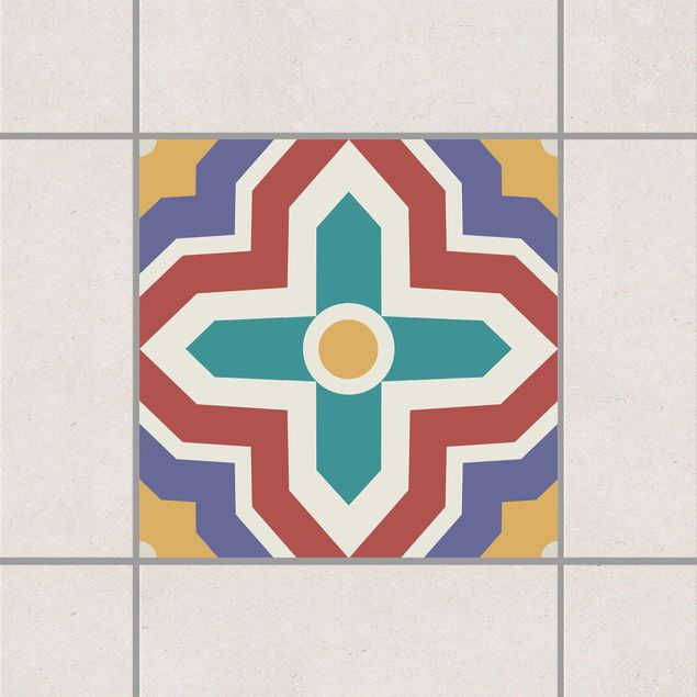 Pellicole per piastrelle stile marocchino Piastrella marocchina motivo incrociato