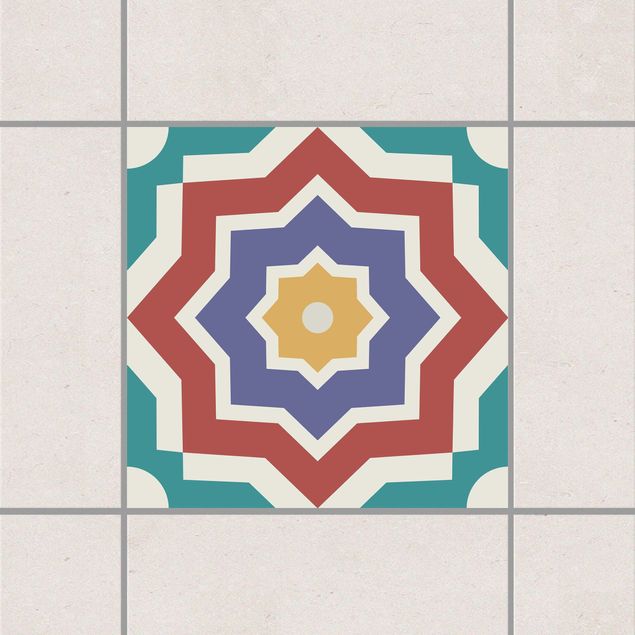 Pellicole per piastrelle stile marocchino Piastrella marocchina motivo stella
