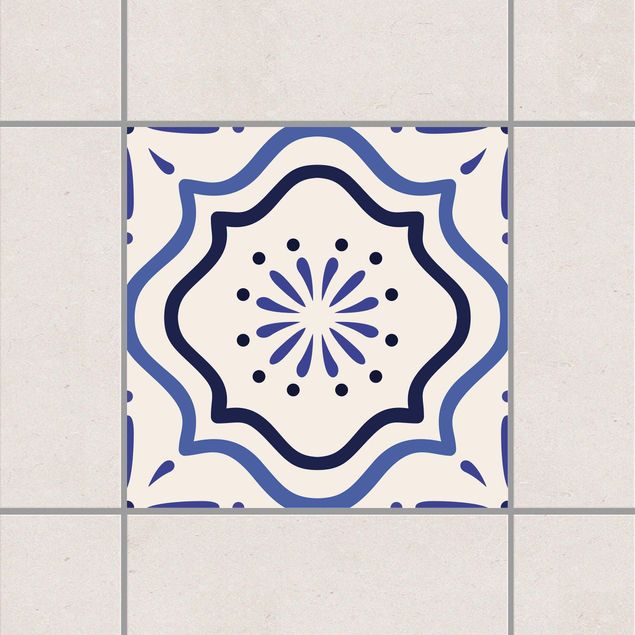 Pellicole per piastrelle con mosaico Piastrelle mediterranee bianco blu