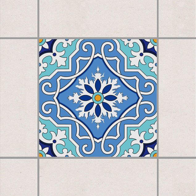 Pellicole per piastrelle con mosaico Piastrella mediterranea blu turchese