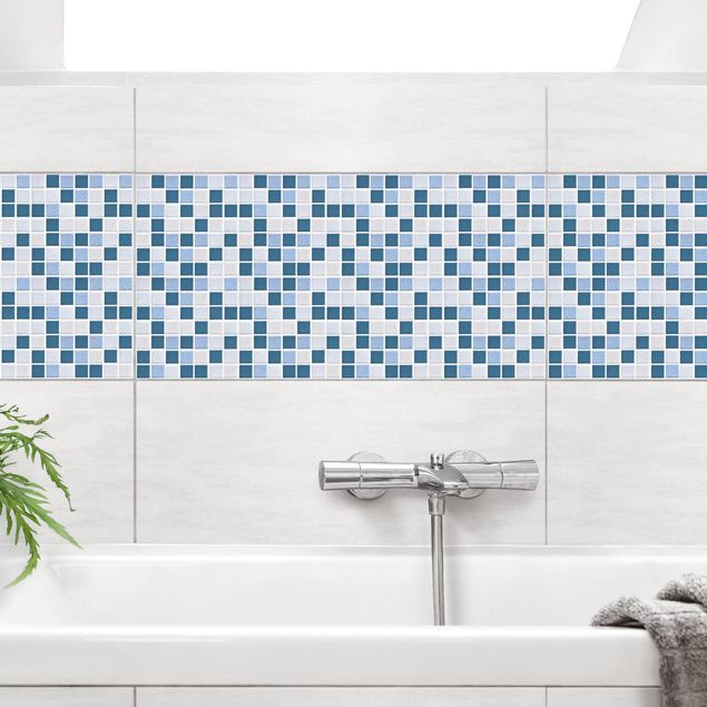 Pellicole per piastrelle con disegni Piastrelle mosaico blu grigio