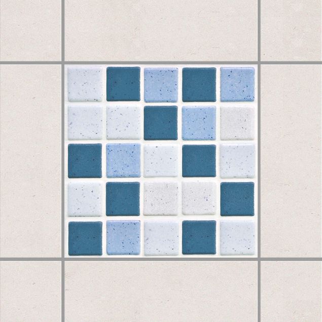Pellicole per piastrelle con mosaico Piastrelle mosaico blu grigio
