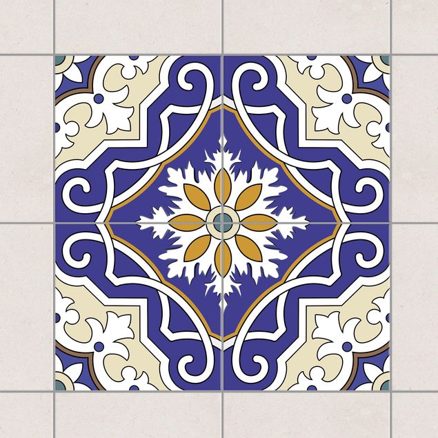 Adesivi per piastrelle con disegni Set di adesivi per piastrelle - Ornamento da 4 piastrelle spagnole