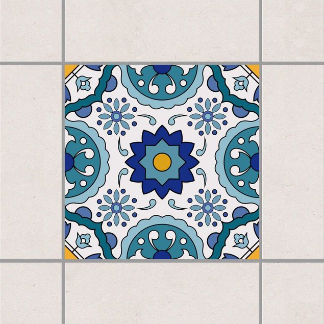 Pellicole per piastrelle con mosaico Motivo di piastrella portoghese di Azulejo