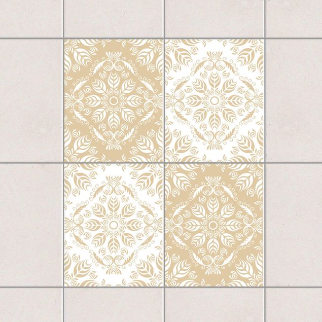 Adesivi per piastrelle vintage Rosamunde Set di colori marrone chiaro