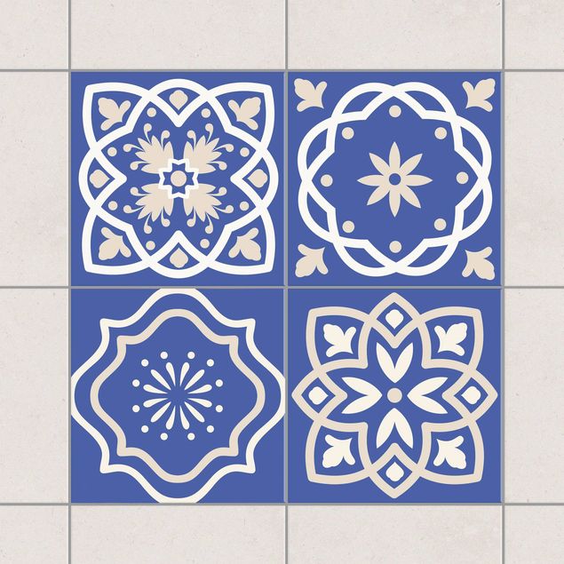 Adesivi per piastrelle con disegni 4 piastrelle portoghesi blu