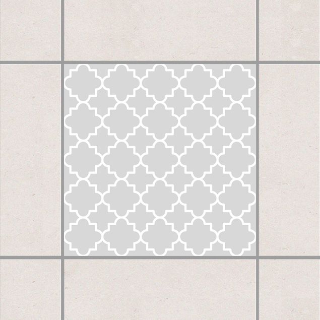 Pellicole per piastrelle stile marocchino Traditional Quatrefoil Light Grey