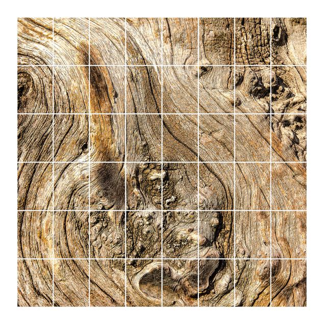 Adesivo per piastrelle - Old wooden structure Formato quadrato